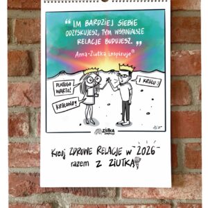 Okładka kalendarza 2026 "Ku relacjom", z grafiką i inspiracją